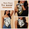 image:imageCicy Bell Head Scarf for Women Boho Floral Printed Silk Satin Hair Scarves Square Neck Bandanas for Handbags Scarf 354Army Green
