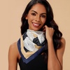 image:imageCicy Bell Head Scarf for Women Boho Floral Printed Silk Satin Hair Scarves Square Neck Bandanas for Handbags Scarf 354Blue