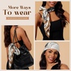 image:imageCicy Bell Head Scarf for Women Boho Floral Printed Silk Satin Hair Scarves Square Neck Bandanas for Handbags Scarf 354Khaki