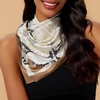 image:imageCicy Bell Head Scarf for Women Boho Floral Printed Silk Satin Hair Scarves Square Neck Bandanas for Handbags Scarf 354Khaki
