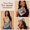 image:imageCicy Bell Head Scarf for Women Boho Floral Printed Silk Satin Hair Scarves Square Neck Bandanas for Handbags Scarf 354Light Green