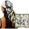 image:imageCicy Bell Head Scarf for Women Boho Floral Printed Silk Satin Hair Scarves Square Neck Bandanas for Handbags Scarf 354Army Green