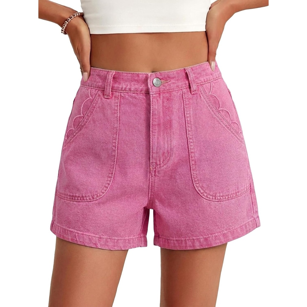 image:imageCicy Bell Womens Baggy High Waisted Jean Shorts Summer Wide Leg Jorts Casual Vintage Denim ShortsPink