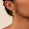 image:imageCicy Bell Dangle Earrings For Women 18k Gold Plated Triple Huggie Cute Statement Chain Dainty Drop Earrings Trendy JewelryStyle AGold