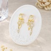 image:imageCicy Bell Dangle Earrings For Women 18k Gold Plated Triple Huggie Cute Statement Chain Dainty Drop Earrings Trendy JewelryStyle AGold