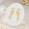image:imageCicy Bell Dangle Earrings For Women 18k Gold Plated Triple Huggie Cute Statement Chain Dainty Drop Earrings Trendy JewelryStyle BGold