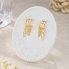 image:imageCicy Bell Dangle Earrings For Women 18k Gold Plated Triple Huggie Cute Statement Chain Dainty Drop Earrings Trendy JewelryStyle CGold