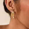 image:imageCicy Bell Dangle Earrings For Women 18k Gold Plated Triple Huggie Cute Statement Chain Dainty Drop Earrings Trendy JewelryStyle CGold