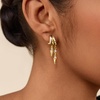 image:imageCicy Bell Dangle Earrings For Women 18k Gold Plated Triple Huggie Cute Statement Chain Dainty Drop Earrings Trendy JewelryStyle DGold