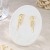 image:imageCicy Bell Dangle Earrings For Women 18k Gold Plated Triple Huggie Cute Statement Chain Dainty Drop Earrings Trendy JewelryStyle DGold
