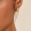 image:imageCicy Bell Dangle Earrings For Women 18k Gold Plated Triple Huggie Cute Statement Chain Dainty Drop Earrings Trendy JewelryStyle EGold