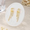 image:imageCicy Bell Dangle Earrings For Women 18k Gold Plated Triple Huggie Cute Statement Chain Dainty Drop Earrings Trendy JewelryStyle EGold