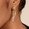image:imageCicy Bell Dangle Earrings For Women 18k Gold Plated Triple Huggie Cute Statement Chain Dainty Drop Earrings Trendy JewelryStyle EGold