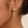 image:imageCicy Bell Dangle Earrings For Women 18k Gold Plated Triple Huggie Cute Statement Chain Dainty Drop Earrings Trendy JewelryStyle FGold
