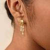 image:imageCicy Bell Dangle Earrings For Women 18k Gold Plated Triple Huggie Cute Statement Chain Dainty Drop Earrings Trendy JewelryStyle FGold