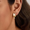 image:imageCicy Bell Earrings for Women 18K Gold Plated Hypoallergenic Flat Back Stud Earrings Cute IceCream Drip Oil Rhinestone Earring Summer Beachy Trendy Jewelry GiftsGold