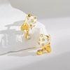 image:imageCicy Bell Earrings for Women 18K Gold Plated Hypoallergenic Flat Back Stud Earrings Cute IceCream Drip Oil Rhinestone Earring Summer Beachy Trendy Jewelry GiftsGold