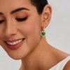 image:imageCicy Bell Earrings for Women 18K Gold Plated Hypoallergenic Heart Hoop Earrings Energy Stone Elegant Lucky Huggie Earring Trendy Teacher Jewelry GiftsGoldGreen