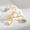 image:imageCicy Bell Earrings for Women 18K Gold Plated Hypoallergenic Heart Hoop Earrings Energy Stone Elegant Lucky Huggie Earring Trendy Teacher Jewelry GiftsGoldWhite