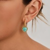 image:imageCicy Bell Earrings for Women 18K Gold Plated Hypoallergenic Heart Hoop Earrings Energy Stone Elegant Lucky Huggie Earring Trendy Teacher Jewelry GiftsGoldBlue