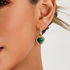 image:imageCicy Bell Earrings for Women 18K Gold Plated Hypoallergenic Heart Hoop Earrings Energy Stone Elegant Lucky Huggie Earring Trendy Teacher Jewelry GiftsGoldGreen