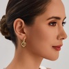 image:imageCicy Bell Earrings for Women 18K Gold Plated Hypoallergenic Heart Hoop Earrings Energy Stone Elegant Lucky Huggie Earring Trendy Teacher Jewelry GiftsGold