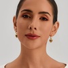 image:imageCicy Bell Earrings for Women 18K Gold Plated Hypoallergenic Heart Hoop Earrings Energy Stone Elegant Lucky Huggie Earring Trendy Teacher Jewelry GiftsGold