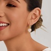 image:imageCicy Bell Earrings for Women 18K Gold Plated Hypoallergenic Heart Hoop Earrings Energy Stone Elegant Lucky Huggie Earring Trendy Teacher Jewelry GiftsGoldPink