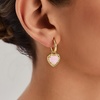 image:imageCicy Bell Earrings for Women 18K Gold Plated Hypoallergenic Heart Hoop Earrings Energy Stone Elegant Lucky Huggie Earring Trendy Teacher Jewelry GiftsGoldPink