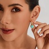 image:imageCicy Bell Earrings for Women 18K Gold Plated Hypoallergenic Heart Hoop Earrings Energy Stone Elegant Lucky Huggie Earring Trendy Teacher Jewelry GiftsGoldBlue
