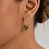 image:imageCicy Bell Earrings for Women 18K Gold Plated Hypoallergenic Heart Hoop Earrings Energy Stone Elegant Lucky Huggie Earring Trendy Teacher Jewelry GiftsGold