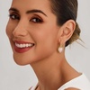 image:imageCicy Bell Earrings for Women 18K Gold Plated Hypoallergenic Heart Hoop Earrings Energy Stone Elegant Lucky Huggie Earring Trendy Teacher Jewelry GiftsGoldPink