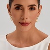 image:imageCicy Bell Earrings for Women 18K Gold Plated Hypoallergenic Heart Hoop Earrings Energy Stone Elegant Lucky Huggie Earring Trendy Teacher Jewelry GiftsGoldWhite