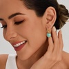 image:imageCicy Bell Earrings for Women 18K Gold Plated Hypoallergenic Heart Hoop Earrings Energy Stone Elegant Lucky Huggie Earring Trendy Teacher Jewelry GiftsGoldBlue