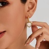 image:imageCicy Bell Earrings for Women 18K Gold Plated Hypoallergenic Heart Hoop Earrings Energy Stone Elegant Lucky Huggie Earring Trendy Teacher Jewelry GiftsGoldWhite