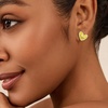 image:imageCicy Bell Heart Stud Earrings For Womens 18k Plated Brass Trendy Pink Tulip Flower Enamel Earrings With Pearl Dainty RoseGold