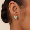 image:imageCicy Bell Heart Stud Earrings for Women 18K Gold Plated 925 Sterling Silver Rose Flower Pearl Trendy Elegant Earrings Jewelry Valentines DayGold