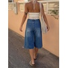 image:imageCicy Bell Womens Baggy Bermuda Jeans Shorts Wide Leg High Waisted Jorts Casual Knee Length Denim ShortsNavy