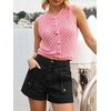 image:imageCicy Bell Womens Baggy High Waisted Jean Shorts Summer Wide Leg Cargo Jorts with Flap PocketsBlack