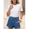 image:imageCicy Bell Womens Baggy High Waisted Jean Shorts Summer Wide Leg Cargo Jorts with Flap PocketsBlue