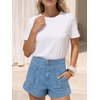image:imageCicy Bell Womens Baggy High Waisted Jean Shorts Summer Wide Leg Cargo Jorts with Flap PocketsLight Blue
