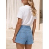 image:imageCicy Bell Womens Baggy High Waisted Jean Shorts Summer Wide Leg Cargo Jorts with Flap PocketsLight Blue
