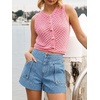 image:imageCicy Bell Womens Baggy High Waisted Jean Shorts Summer Wide Leg Cargo Jorts with Flap PocketsLight Blue
