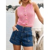 image:imageCicy Bell Womens Baggy High Waisted Jean Shorts Summer Wide Leg Cargo Jorts with Flap PocketsNavy