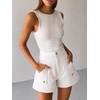 image:imageCicy Bell Womens Baggy High Waisted Jean Shorts Summer Wide Leg Cargo Jorts with Flap PocketsWhite