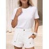 image:imageCicy Bell Womens Baggy High Waisted Jean Shorts Summer Wide Leg Cargo Jorts with Flap PocketsWhite