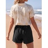 image:imageCicy Bell Womens Baggy High Waisted Jean Shorts Summer Wide Leg Jorts Casual Drawstring Denim ShortsBlack