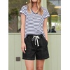 image:imageCicy Bell Womens Baggy High Waisted Jean Shorts Summer Wide Leg Jorts Casual Drawstring Denim ShortsBlack