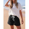 image:imageCicy Bell Womens Baggy High Waisted Jean Shorts Summer Wide Leg Jorts Casual Drawstring Denim ShortsBlack