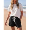 image:imageCicy Bell Womens Baggy High Waisted Jean Shorts Summer Wide Leg Jorts Casual Drawstring Denim ShortsBlack